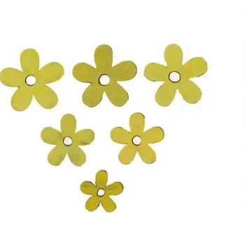 Velikonoční dekorace Morex D0168 dřevěné květiny 24 ks žluté