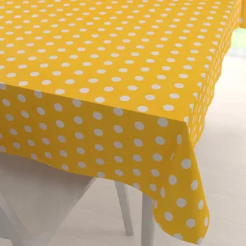 ubrus Bavlněný obdélníkový ubrus Sandra SA-598 Bílé puntíky na žlutém 50x100 cm