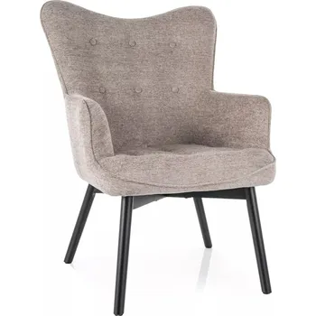 Křeslo Křeslo Carmen z masivu tmavě béžové/černé