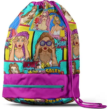 Panel se střihem na sportovní vak komiks