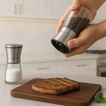 Mlýnek na koření Paradox Sada 2ks keramických mlýnků na sůl a pepř AGIA / Nerez