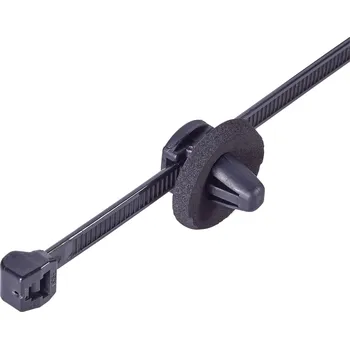 Stahovací páska HellermannTyton 150-93100, T50ROSSFT6,5ZD 16-2, stahovací pásky, 4.60 mm, 200 mm, černá, s rozpěrnou kotvou, u talíře utěsněnou, 1 ks