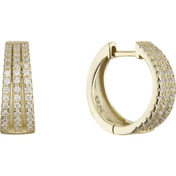 Náušnice EVOLUTION GROUP CZ Pozlacené kruhy se zirkony - 11769.1