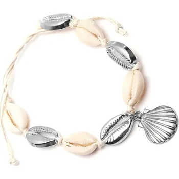 Náramek Náramek na nohu Marine SHELL, zlatý/stříbrný, bižuterní kov a mušle, 26 cm