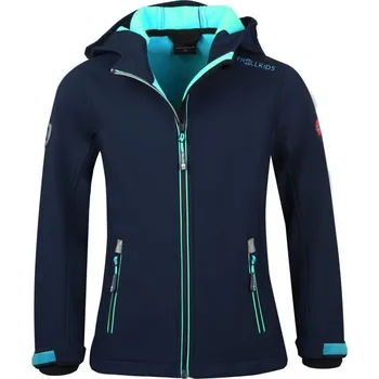 TrollKids Dívčí softshellová bunda Trollfjord Jacket navy/mint navy blue (175-132) 110