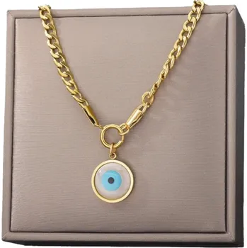 Náhrdelník Elegantní Náhrdelník s Očkem z 18karátově Pozlacené Chirurgické Oceli, Délka 43 cm