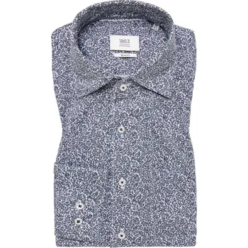 Pánská košile Košile Eterna Slim Fit Japanese Knitted - modrá velikost: 41, délka rukávu: dlouhý rukáv