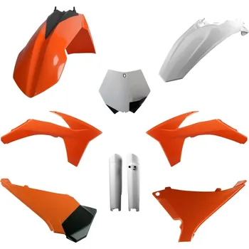 POLISPORT kompletní sada plastů (FULL KIT) KTM SX 12; SX-F 11- 12; XC/XC-F 12 v sadě tabulka přední (8664400007) a kryty tlumičů (8398500002) barva bílá (POLISPORT kompletní sada plastů (FULL KIT) KTM SX 12; SX-F 11- 12; XC/XC-F 12 v sadě tabulka přední)