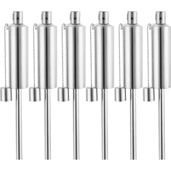 Stojací lampa Gardebruk® Sada 6 nerezových olejových pochodní – výška 115 cm