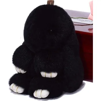 Přívěsek na kabelku s bambulí Králíček, různé barvy, plyšový materiál, 18-19 cm