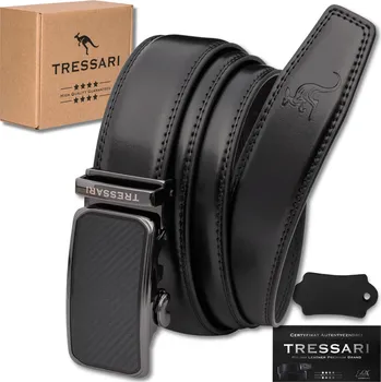 Opasek Camerazar Pánský pás 115 cm automatická spona přírodní kůže černý