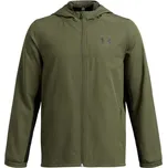 Chlapecká bunda Under Armour RIVAL WOVEN JACKET yxl Tmavě zelená, Černá