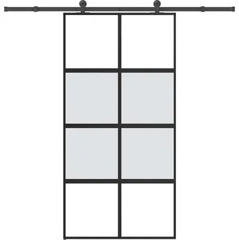 Interiérové dveře vidaXL Posuvné dveře s kováním 102,5x205 cm tvrzeného sklo a hliník [3333012]