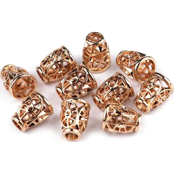 Kovová koncovka na šňůru Ø4,5 mm / ozdoba, malé, 3 růžové zlato