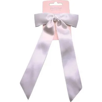 Mašle do vlasů na sponce bílá 11,5 x 3,5 cm + 18 cm stuha