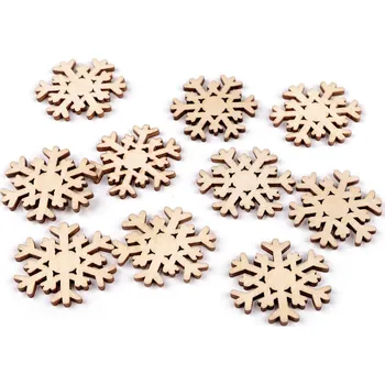 Vánoční dekorace Dřevěná vločka samolepicí Balení: 10 ks