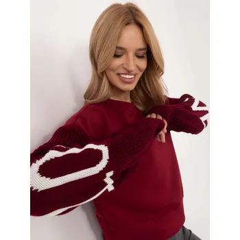 Dámská mikina ITALY MODA Mikina -MI-BL-M5975.26P- Barva: Bordó, Velikost: UNI