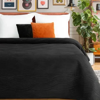 Přehoz na lůžko Přehoz na postel VELVET2 v černé barvě Rozměr přehozu (šířka x délka): 170x210cm
