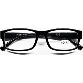 Brýle na čtení Čtecí dioptrické brýle QiiM 1096A unisex černé plastové rámečky, +2,50 dioptrie (dioptrické brýle +2.50 | brýle na čtení | pluskové brýle | černé plastové brýle | lehké brýle | unisex čtecí brýle | levné brýle na čtení | brýle plusové dioptrie | elegantní