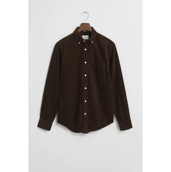 Pánské oblečení KOŠILE GANT REG CORDUROY SHIRT RICH BROWN