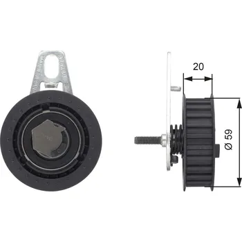 Napínací kladka, ozubený řemen GATES T43108