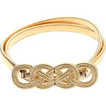 Opasek Dámský Kovový Pásek Spring Armour, Zlatý, Rozměry Spony 8 cm x 2,5 cm, Délka po Natažení 120 cm