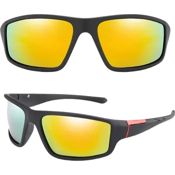 Sluneční brýle Camerazar Univerzální Sportovní Polarizační Zrcadlové Brýle, Lehké, Černé, S UV Ochrannou Technologií