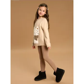 Dívčí oblečení Sinsay - Žebrované legíny - hnědá - 890GH-88M - 890GH-88M-104