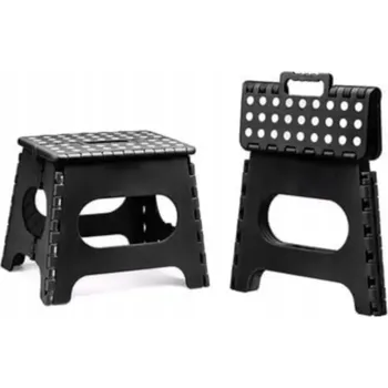 Taburet skládací protiskluzová stolička černá 22 cm