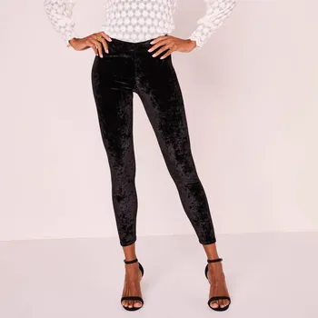 Dámské legíny Velurové legíny černá 46/48