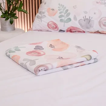 Prostěradlo na postel 250x250 bavlněný satén malované květiny Sara