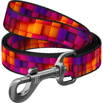 Vodítko pro psa WAUDOG vodítko nylon 3D kostky (L-XXL/122cm/2,5cm)