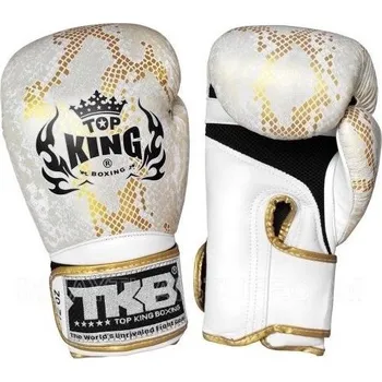 Boxerské rukavice Boxerské rukavice TOP KING Super Air Snake White gold - TKBGSASWHTGOLD Velikosti: 14 oz