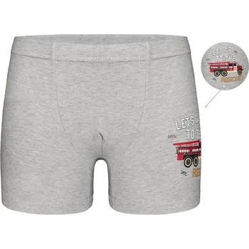 Boxerky EVONA a.s. Dětské boxerky DET6 hasiči šedá - BOXER DET 6 E-HASIČI ŠEDÁ 134