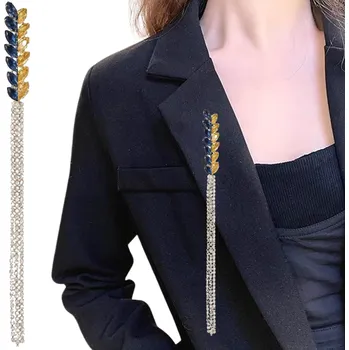 Brož Camerazar Brož Zlatá s Modrým Pšeničným Klasem a Střapci