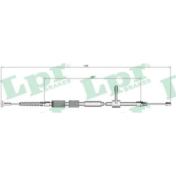 Lanko parkovací brzdy Tažné lanko, parkovací brzda LPR C0016B