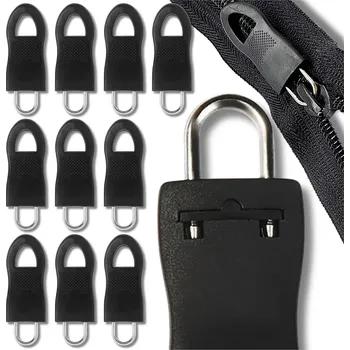 Zip Camerazar Gumové černé závěsky na zipy - balení 10 ks pro bezpečné uzavření