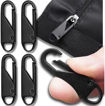 Zip Camerazar Sada 4 černých kovových přívěsků na zipy - Stylové a praktické doplňky