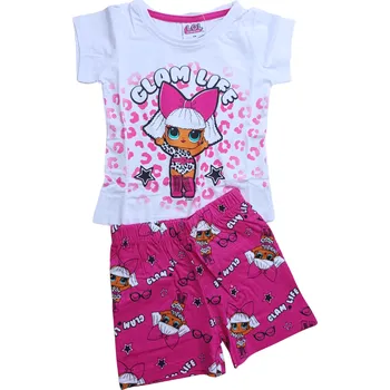 Dívčí pyžamo Eplusm Dívčí pyžamo L.O.L. Glam life krátké Barva: Bílá, Velikost: 98
