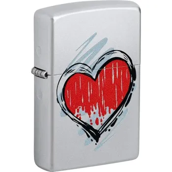 Zapalovač Zapalovač Zippo Satin Chrome se srdcem možnost gravírování
