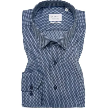 Košile Eterna Slim Fit Struktur s extra prodlouženým rukávem - modrošedá velikost: 41, délka rukávu: extra prodloužený rukáv