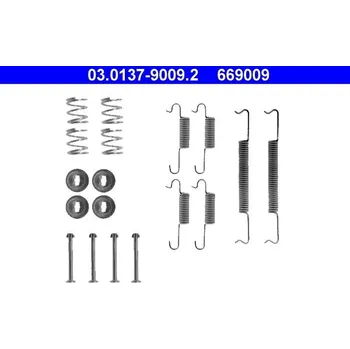 Brzdová čelist Sada příslušenství brzdových čelistí ATE 03.0137-9009.2