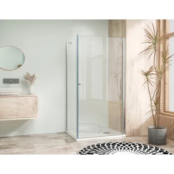 WellMall ALFA ROCKY 90x90 Chrom/Čiré Čtvercový sprchový kout s mramorovou vaničkou, skladem