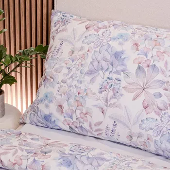 Bavlněný povlak na polštář 70x90 cm fialové listy