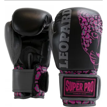Boxerské rukavice SUPER PRO Dětské Boxerské rukavice Leopard - černo/růžové - SPBG136_KIDS Velikosti: 8 oz