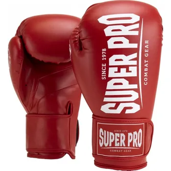 Boxerské rukavice SUPER PRO Boxerské rukavice Combat Gear Champ - červeno/bílé - SPBG120_RED Velikosti: 14 oz
