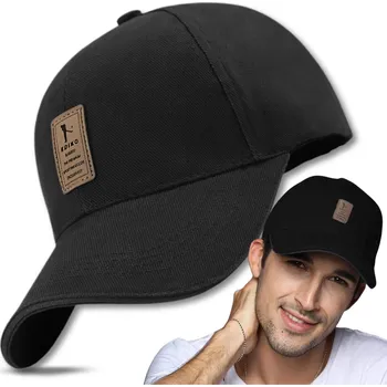 Čepice Univerzální černá kšiltovka s nášivkou, regulace obvodu 56-60 cm, délka kšiltu 10,5 cm