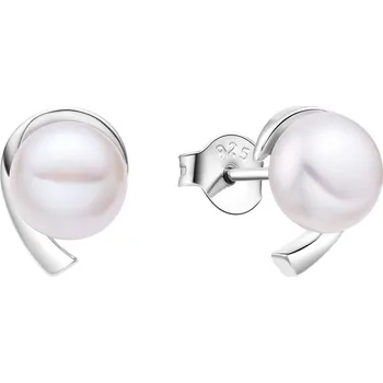 Náušnice NUBIS® Stříbrné puzetové perlové náušnice - NB-3108