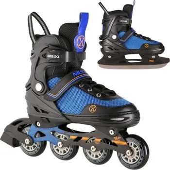 Kolečkové brusle NILS Extreme NH18188A kolečkové brusle 2v1 černo-oranžové vel.M (34-38)