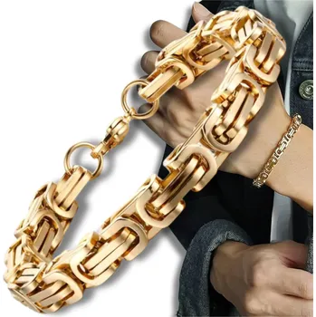 Náramek Camerazar Zlatá pánská náramková řetězová náramek z chirurgické oceli